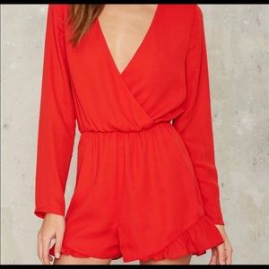 NWT Nasty Gal Parigi Ruffle Romper